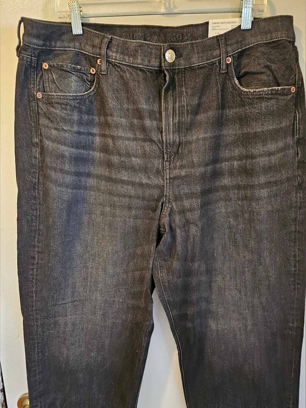 American Eagle 90's Boyfriend Comfort Stretch Waistband Black Women's Sz 18L NWT - Picture 3 of 13